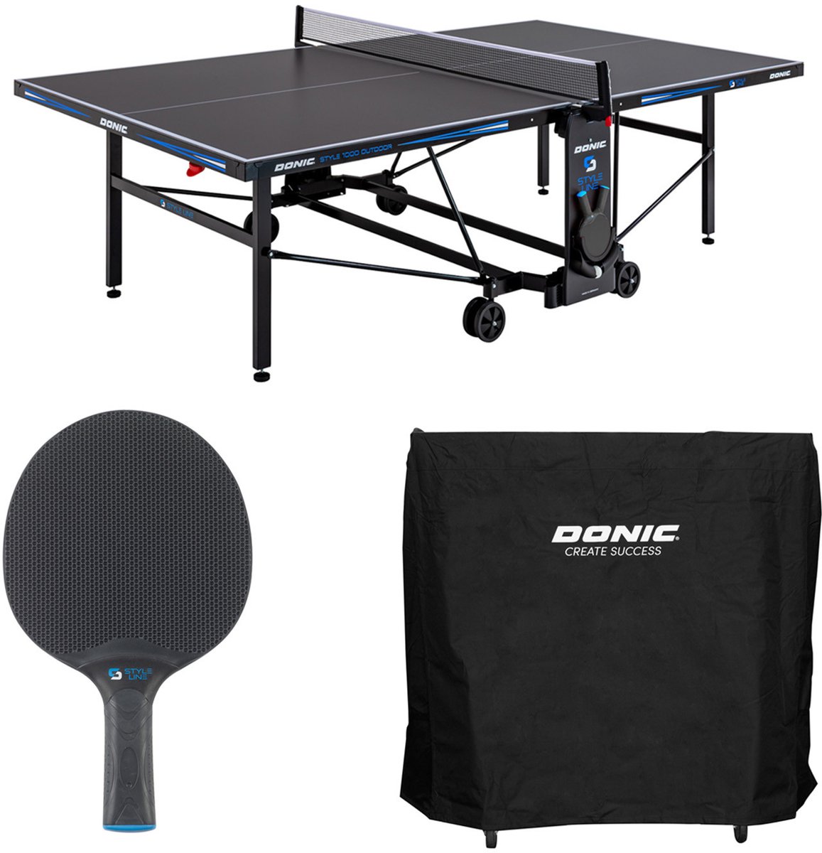 Donic Outdoor Tafeltennistafel Style 1000 inclusief accessoires