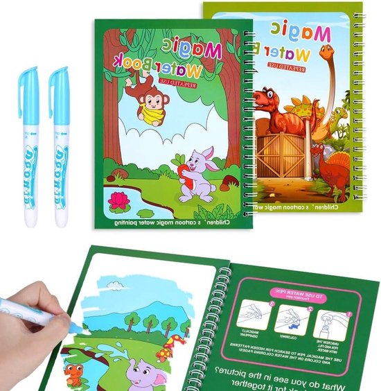 Livre De Peinture Magique à L’eau Licorne – 12 Pages, 20x20 Cm, Sans Salissure, Dès 3-6 Ans
