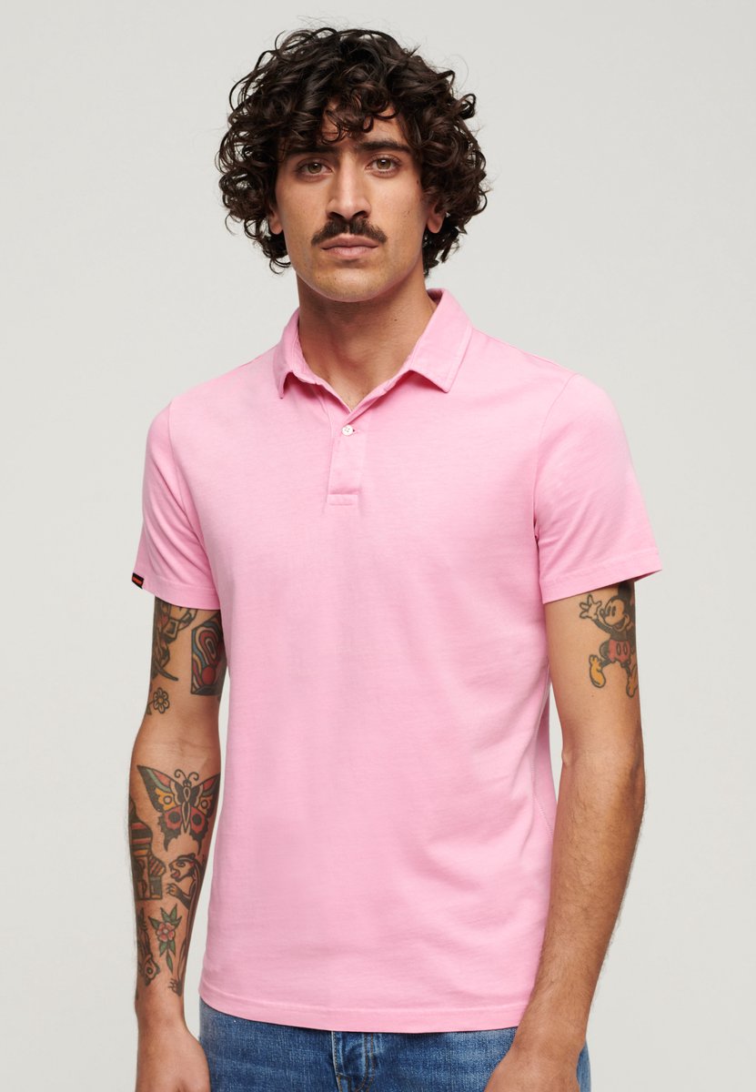 Superdry Studios Jersey Korte Mouw Poloshirt L Man Roze
