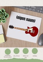 Akyol - rode elektrische gitaar met eigen naam Muismat - Gitaar - muziek liefhebbers - gitaristen - gitaar liefhebbers - verjaardag - cadeau - kado - 23 bij 19 cm