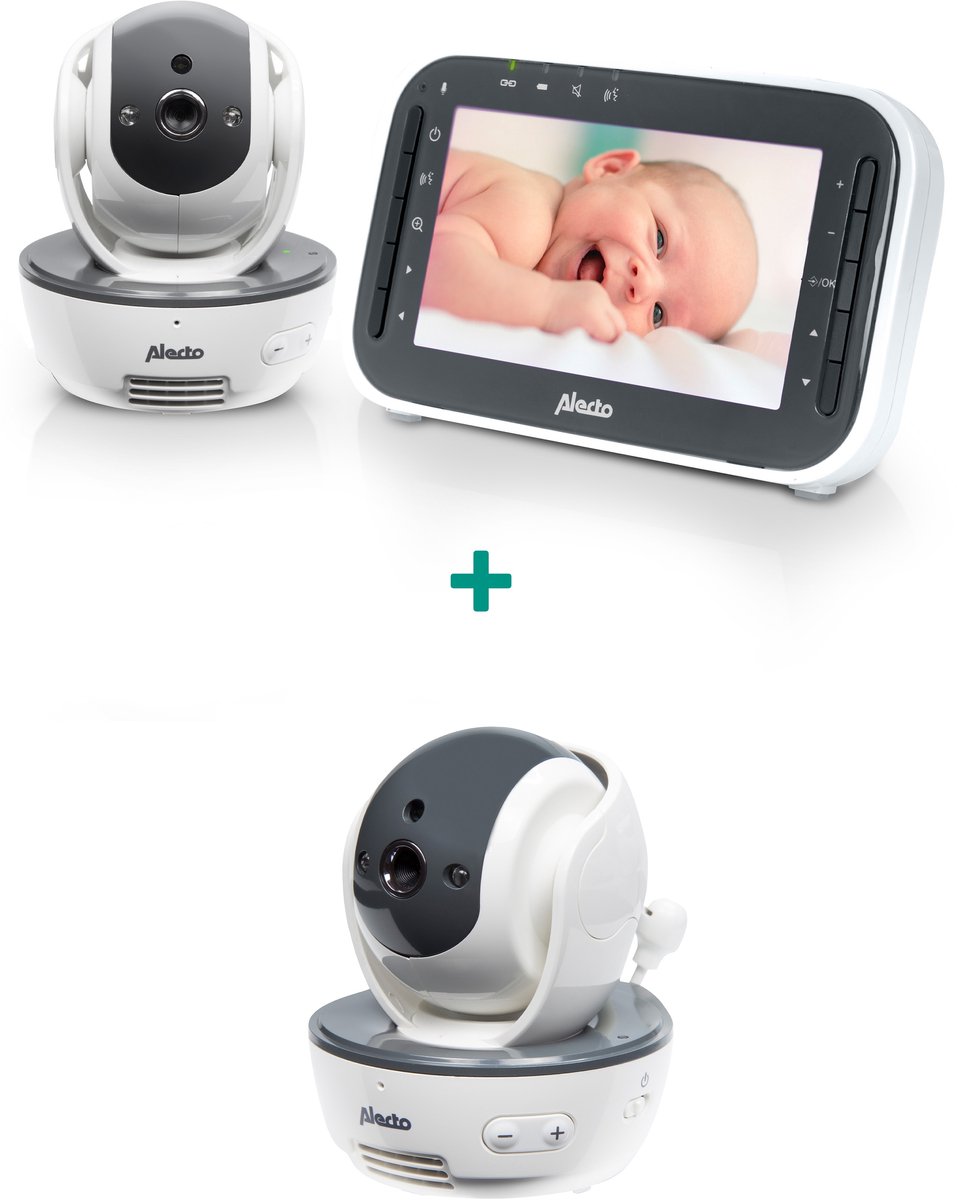 Alecto DVM200M + DVM200C - Babyfoon set met 2 Camera's - Op afstand Beweegbaar - Wit