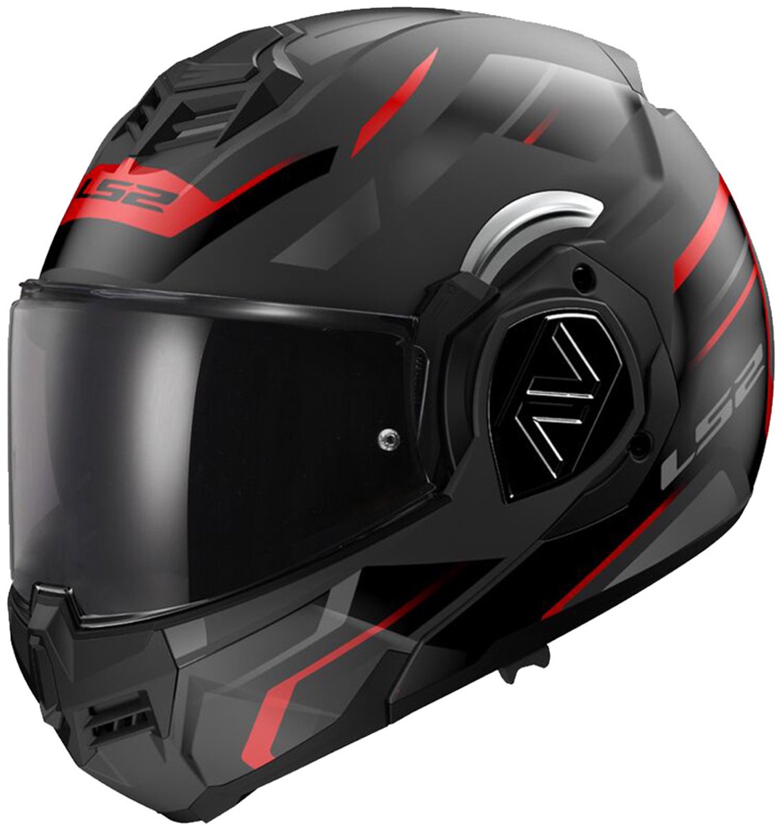 LS2 Helm Advant Kuka FF906 mat zwart / rood maat XS