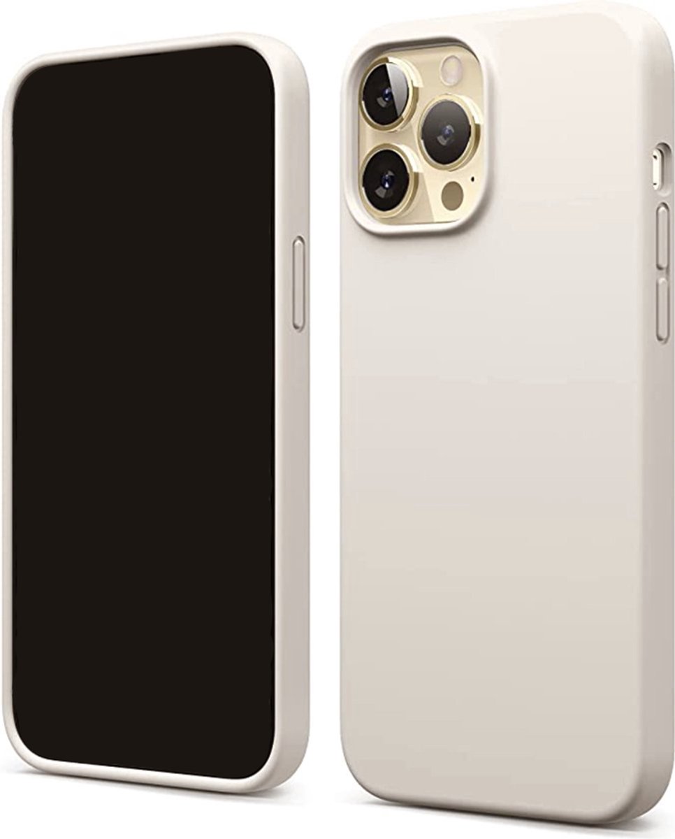 Innerlight® MobileCover+ - iPhone 16 PRO MAX - Creme Wit - Siliconen Backcover - Siliconen hoes - Geschikt als Creme iPhone 16 PRO MAX hoesje