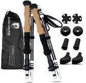 Alpin Loacker Vouwbare Carbon Trekkingstokken Verstelbaar met Korkgriff 115-135 cm - Lichtgewicht Nordic Walking Stokken met Accessoires en Tas - Trekking, Nordic Walking, Outdoor