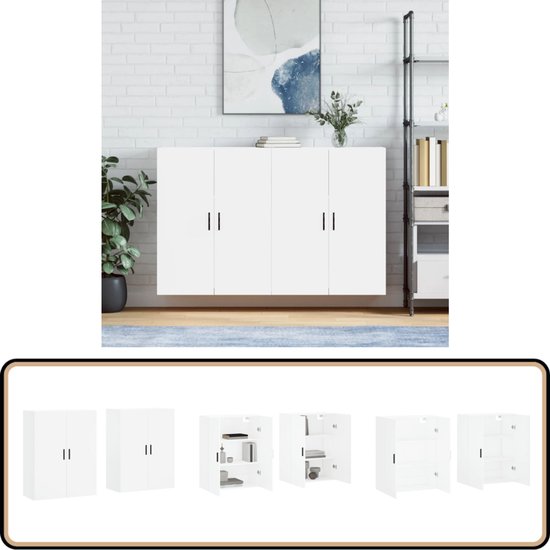 vidaXL Dressoir Spaanplaat Betongrijs Wandkast Kast Opbergkast Ladekast Meubel