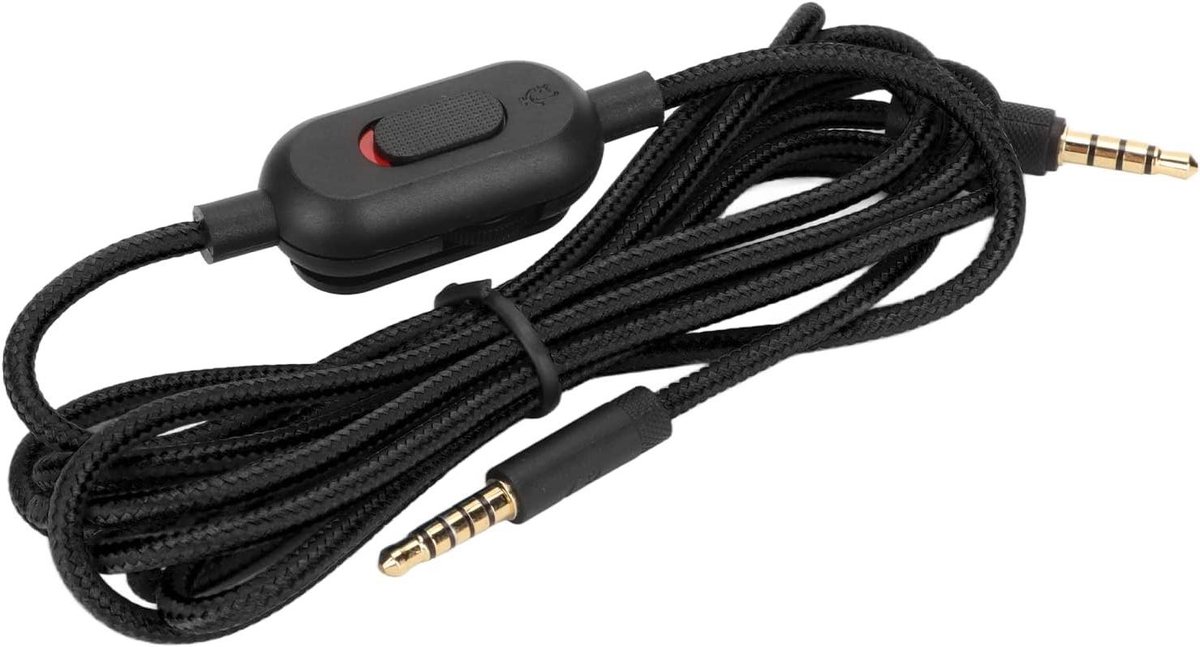 titel: Woven Gaming Headset Cable with Volume Control and Mute Switch for Logitech G Pro G Pro X G433 G233 (Black)