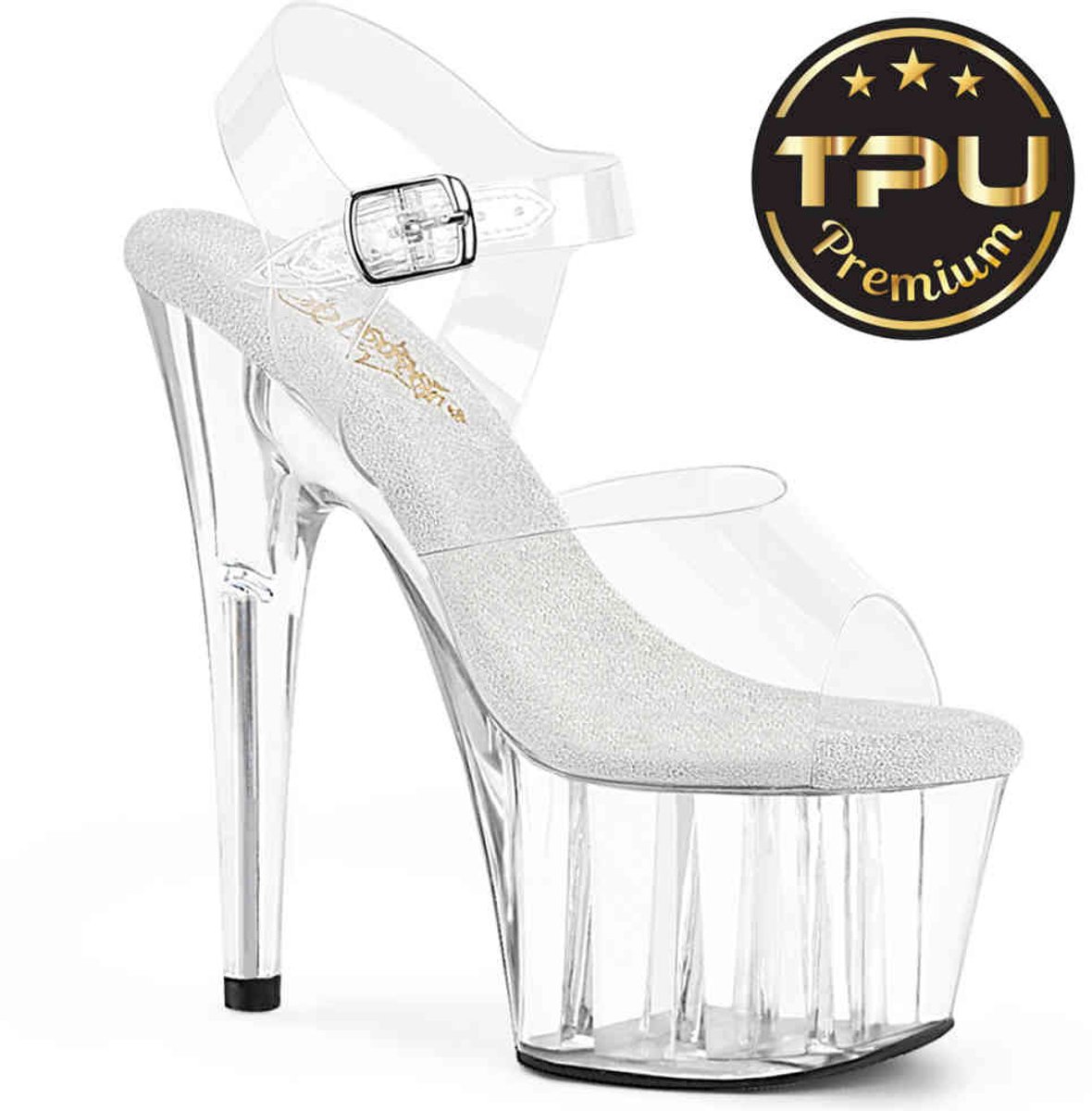 Pleaser ADORE-708PREM Sandaal met enkelband 41 Shoes Transparant