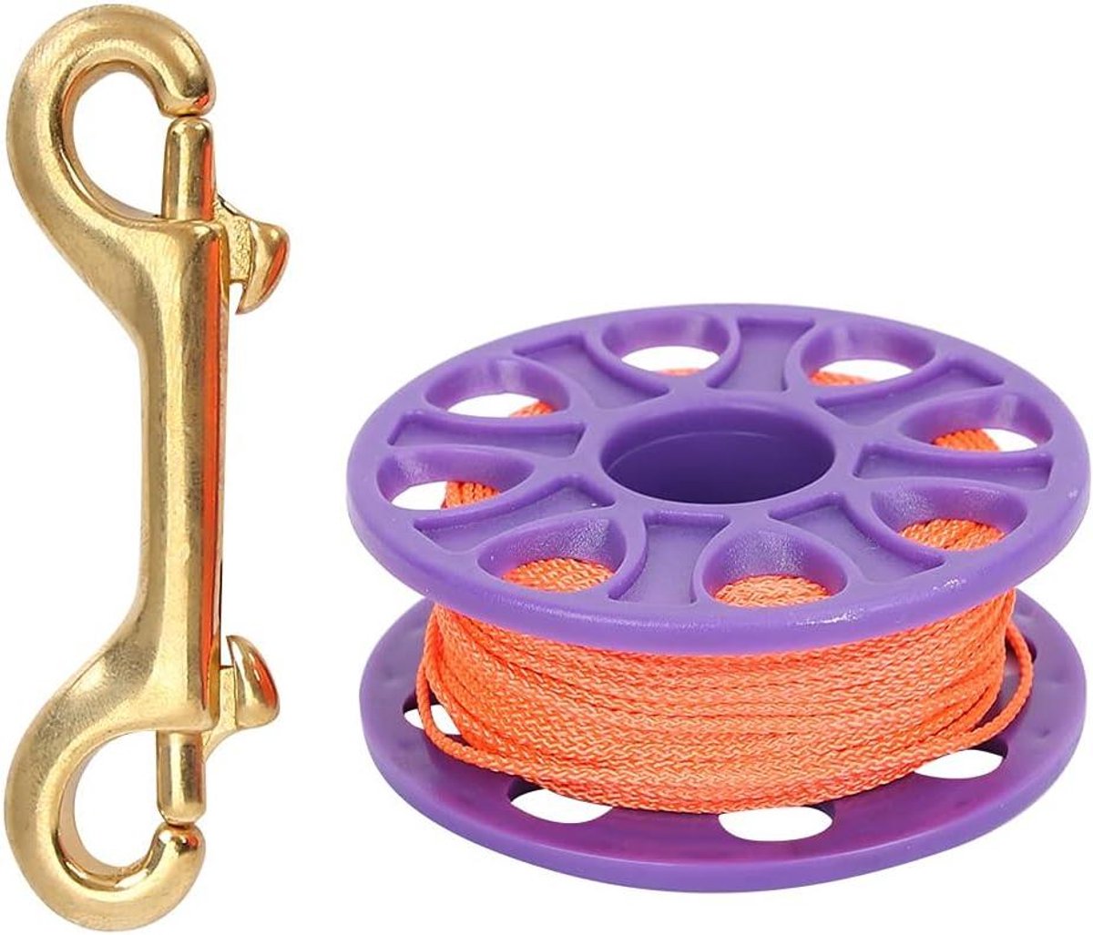 Lichtgewicht Duiken Spool Reel voor Snorkelen en Duiken - 30m Gids Lijn (Paars)