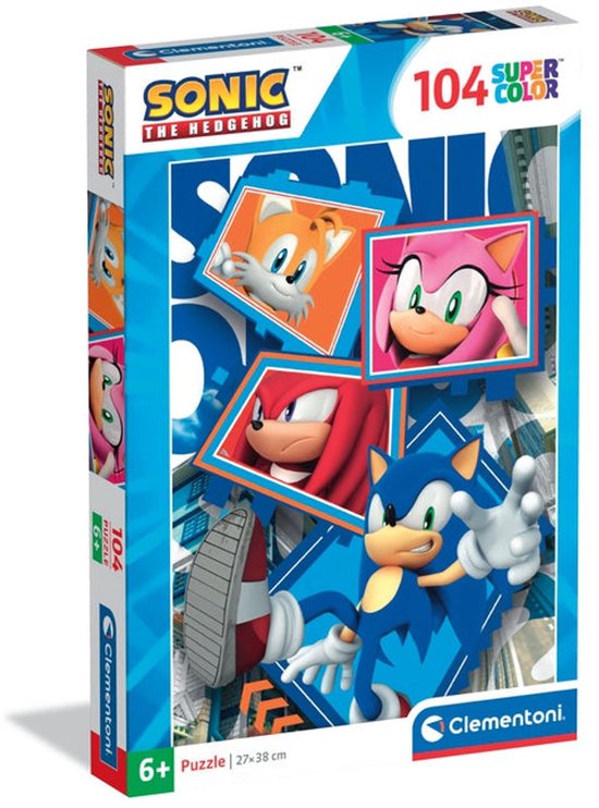 Clementoni - Kinderpuzzel - 104 Stukjes - Sonic - Puzzel Vanaf 6 Jaar | bol