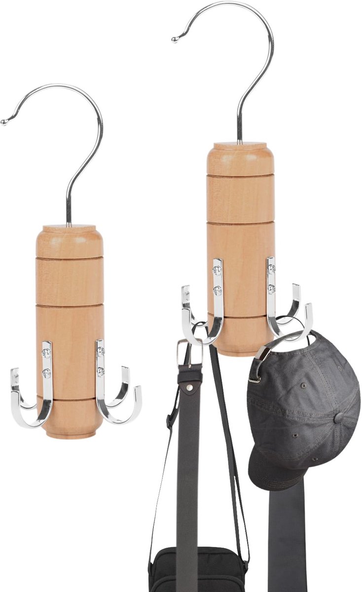 My Ninki ® Innovatieve Twee-in-Een Kledingkast Organizer met 6 Haken voor Accessoires en Meer