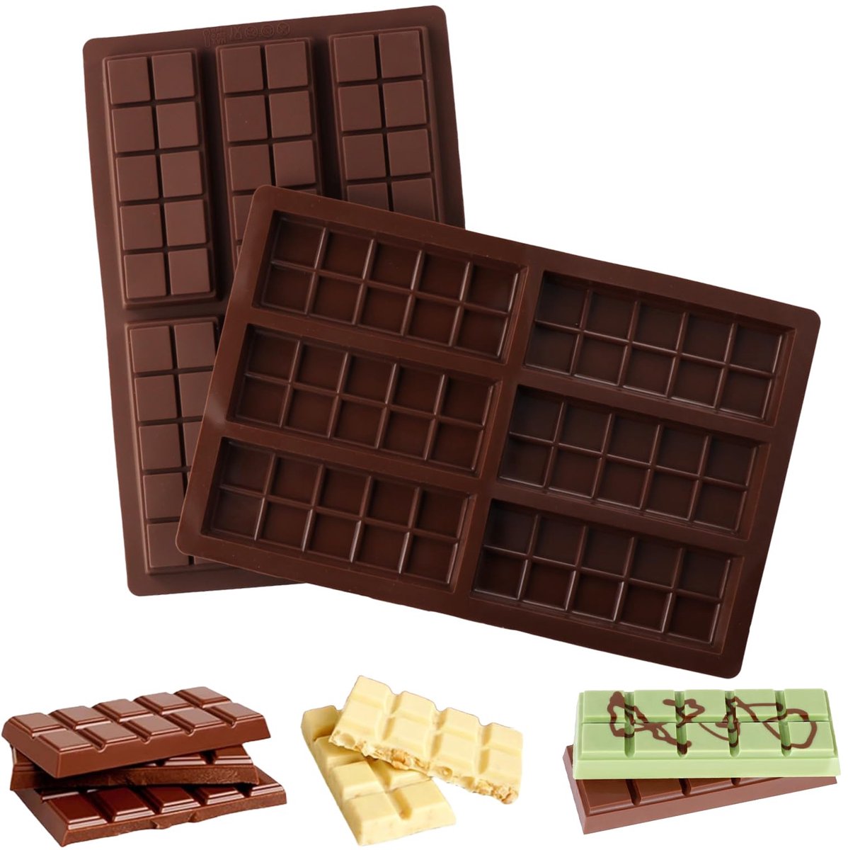 My Ninki ® Siliconen Chocolade- en Snoepvormen Set met 6 Diepe Holtes voor Creatieve Keukenavonturen