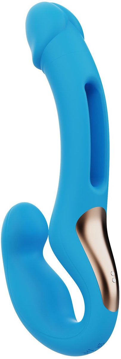 HoneyPlayBox - Harmony Duo App-bestuurde Strapless Strap-on - Blauw