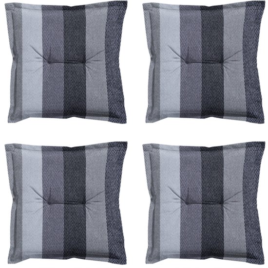 Madison - Coussin d'assise Victoria gris - Env. 50x50 cm - Set de 4
