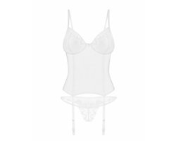 Obsessive - Alissium Korset en string - XL/2XL - Wit