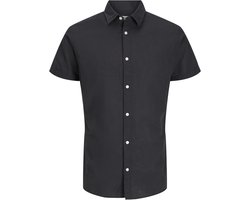 JACK&JONES JJEBREEZE LINEN BLEND SHIRT SS SN Heren Overhemd - Black