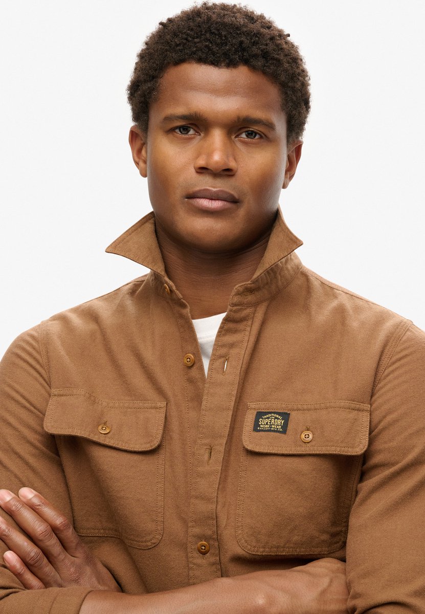Superdry Trailsman relaxed fit overhemd Heren Lange mouwen shirts Bruin