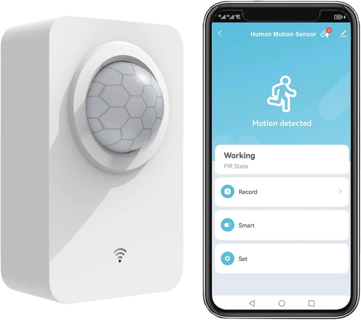 Infrarood Bewegingssensor met WiFi en Afstandsbediening - Compatibel met Smart Life en Alexa