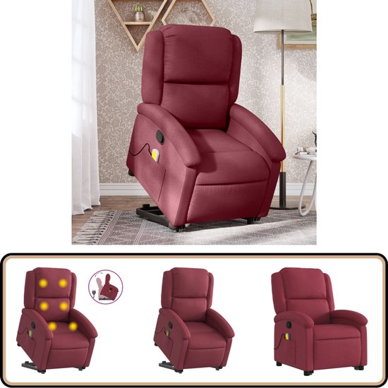 vidaXL Sta-op-massagestoel kunstleer rood vidaXL Sta-op-massagestoel kunstleer rood