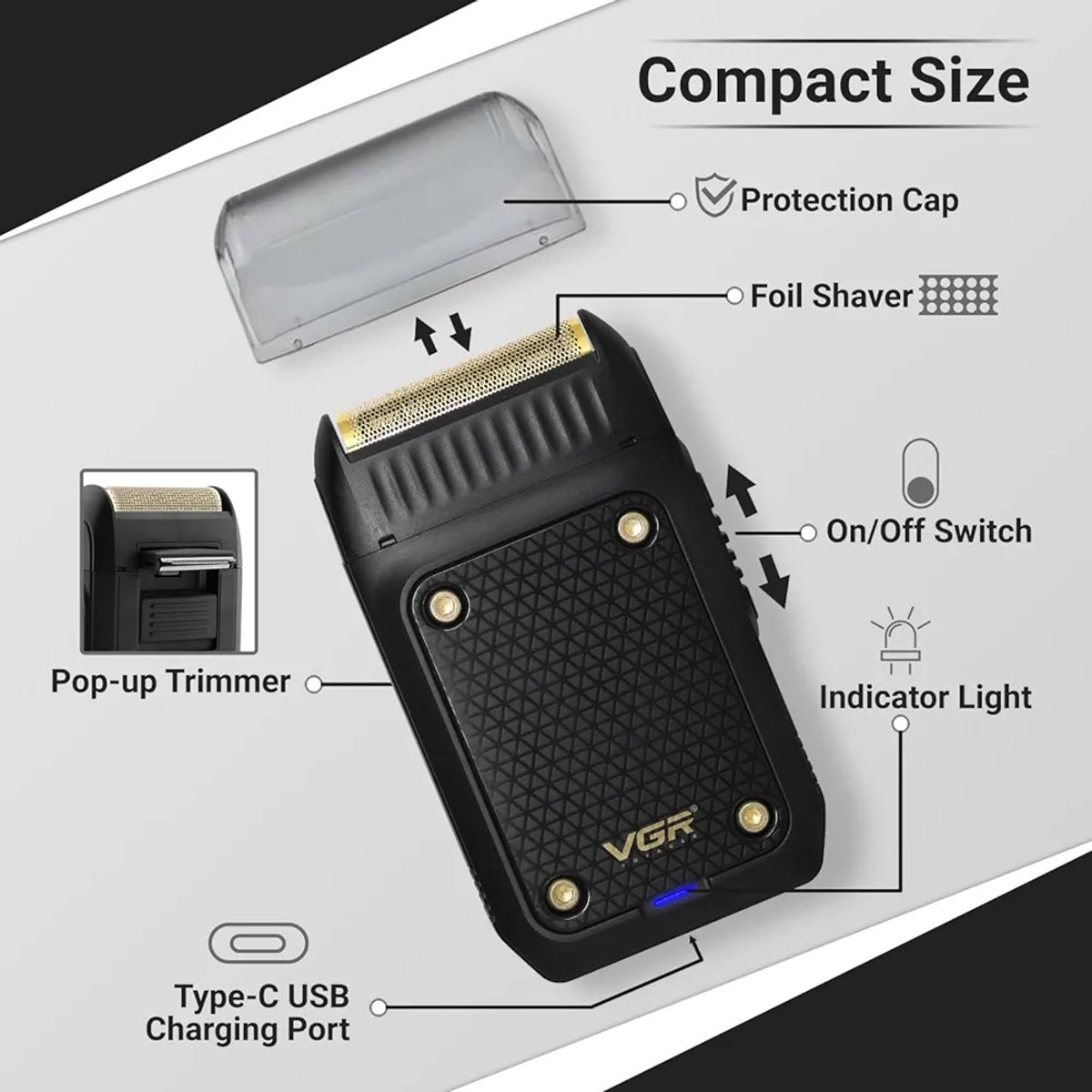 VGR V-353 Elektrisch Scheerapparaat met Roestvrijstalen Mes - afbeelding 2