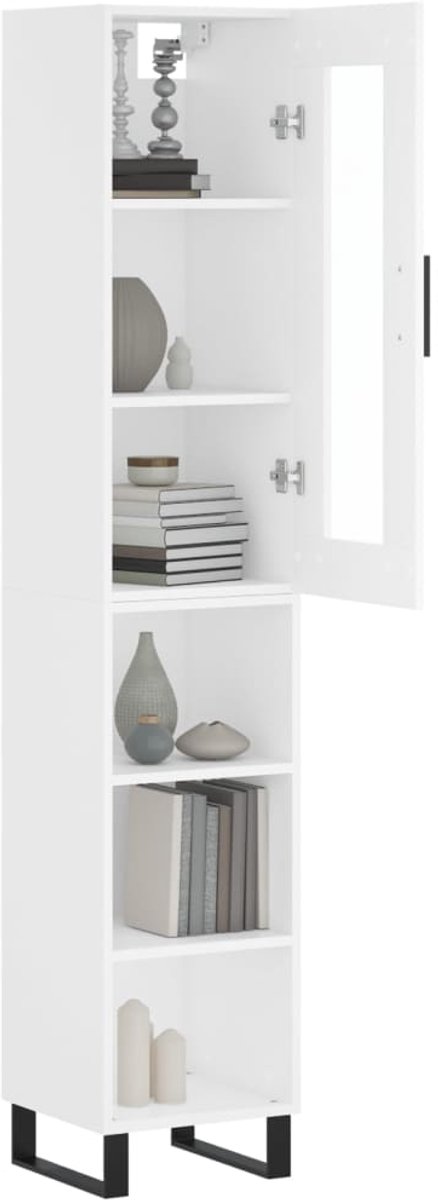 Dressoir 34,5x32,5x90 cm bewerkt hout zwart | -nl