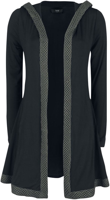 Black Premium by EMP Zwart vest met capuchon en knopenrand - Dames - M