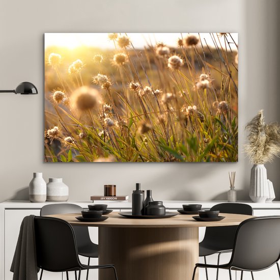 Tableau aluminium 120x80 cm - Décoration murale métal - Plantes - Nature - Fleurs - Soleil - Horizon - Décoration murale métal salon - Décoration industrielle - Photo sur dibond - Accessoires industriels chambre