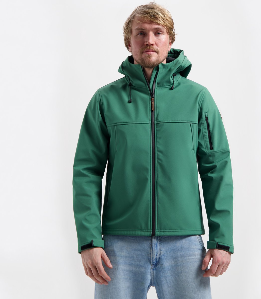 Travelin' Stian Heren - Softshell Jas - Waterdicht - Donkergroen