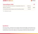 Samenstelling per tablet Vitals Ester-C 1000 mg. Calciumascorbaat met vitamine C-metabolieten, waarvan vitamine C, en citrusbioflanovoïdencomplex.