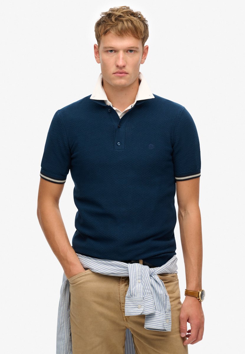 Superdry M1110441a Korte Mouw Poloshirt L Man Marineblauw