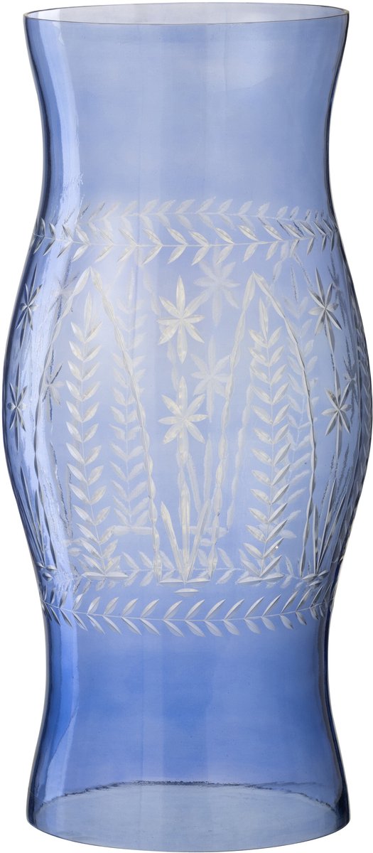 J-Line windlicht Tarifa - glas - blauw - small
