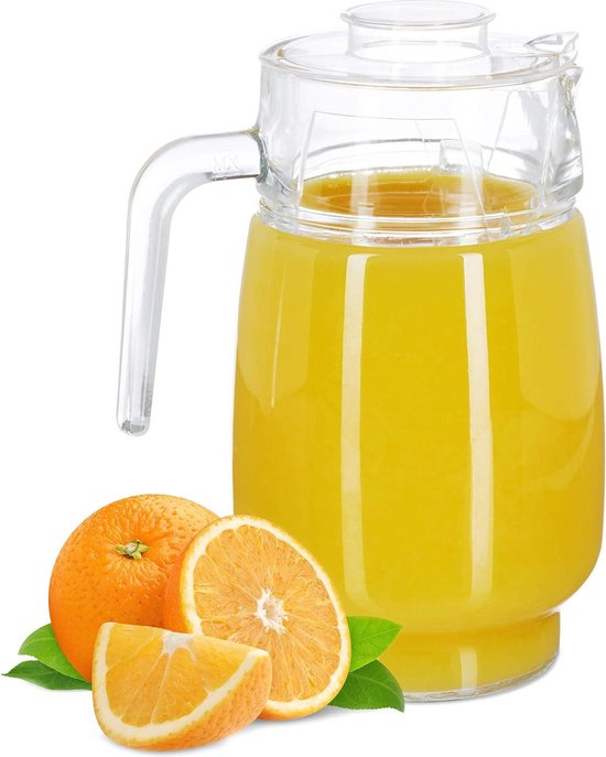 Leonardo Giardino Krug, handgemaakte glazen kan, vaatwasmachinebestendige waterkaraf met handvat, 1140 ml, 010237