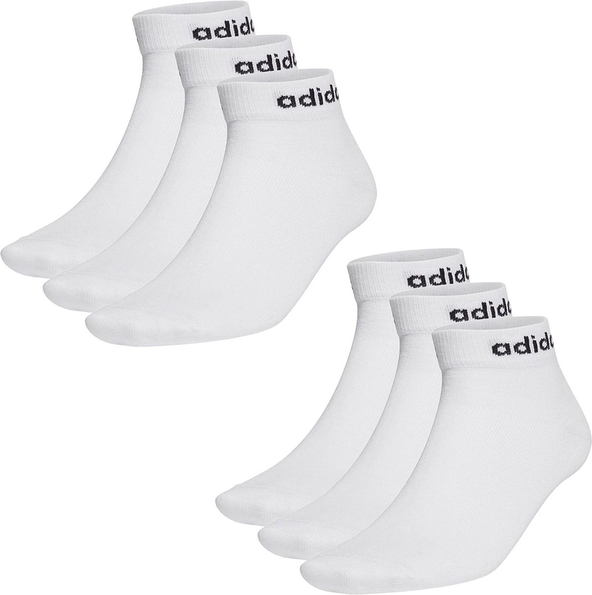 SOKKEN 6 paar adidas NC Ankle Performance Sneaker Quarter Socks unisex korte sokken Wit
