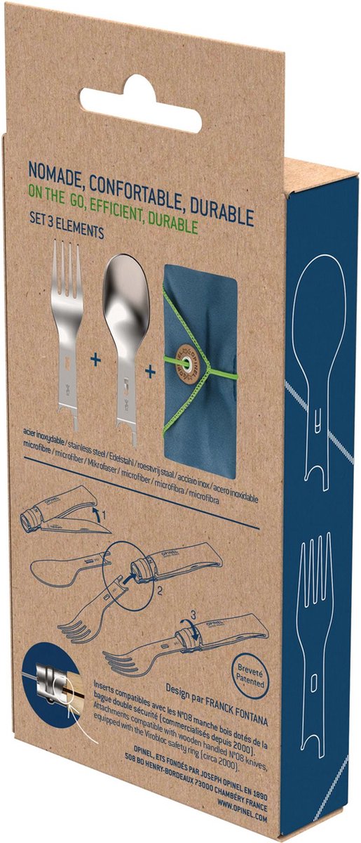 Opinel Picnic Plus 3-delig Bestekset - Outdoor accessoires van Merkloos — afbeelding 4