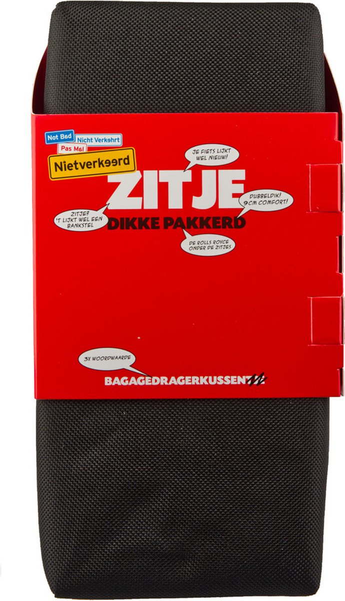 Niet Verkeerd Bagagedragerkussen Dikke Pakkerd Zwart 32 Cm van Niet Verkeerd — afbeelding 3
