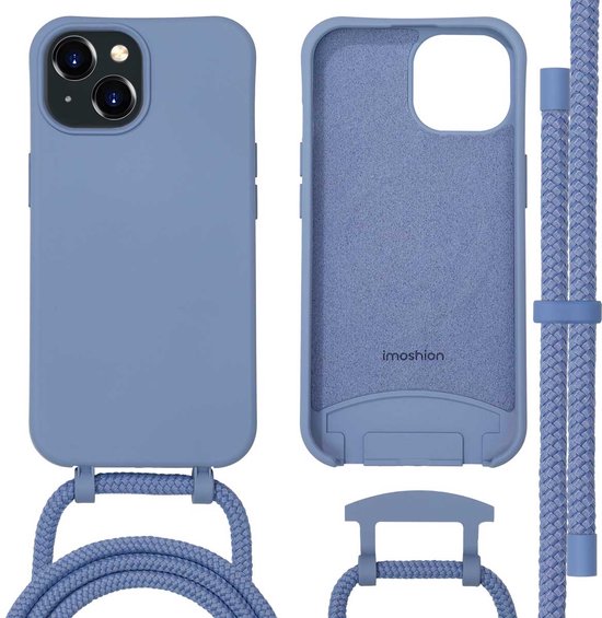 imoshion Hoesje - Geschikt voor iPhone 15 - Color Backcover met afneembaar koord geschikt voor MagSafe - Ash Blue