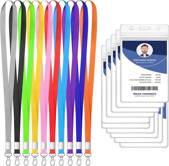 YISCOKO 12pcs Plastic Kaarthouder, Transparante Horizontale Waterdichte ID Badge Kaarthouder Naam Badges ID Kaarthouder-3.95 (L*W