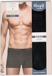 Verpakking met twee zwarte Sloggi Basic boxershorts, maat S, van stretchkatoen.