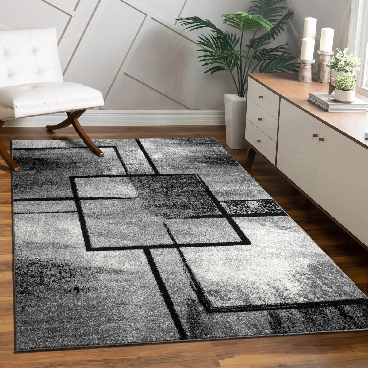 Flycarpets Laagpolig Modern Vloerkleed Modilia - Grijs