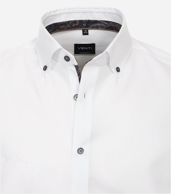 Chemise VENTI modern fit - popeline - blanc - Taille : 40 - Sans repassage - Taille du col : 40