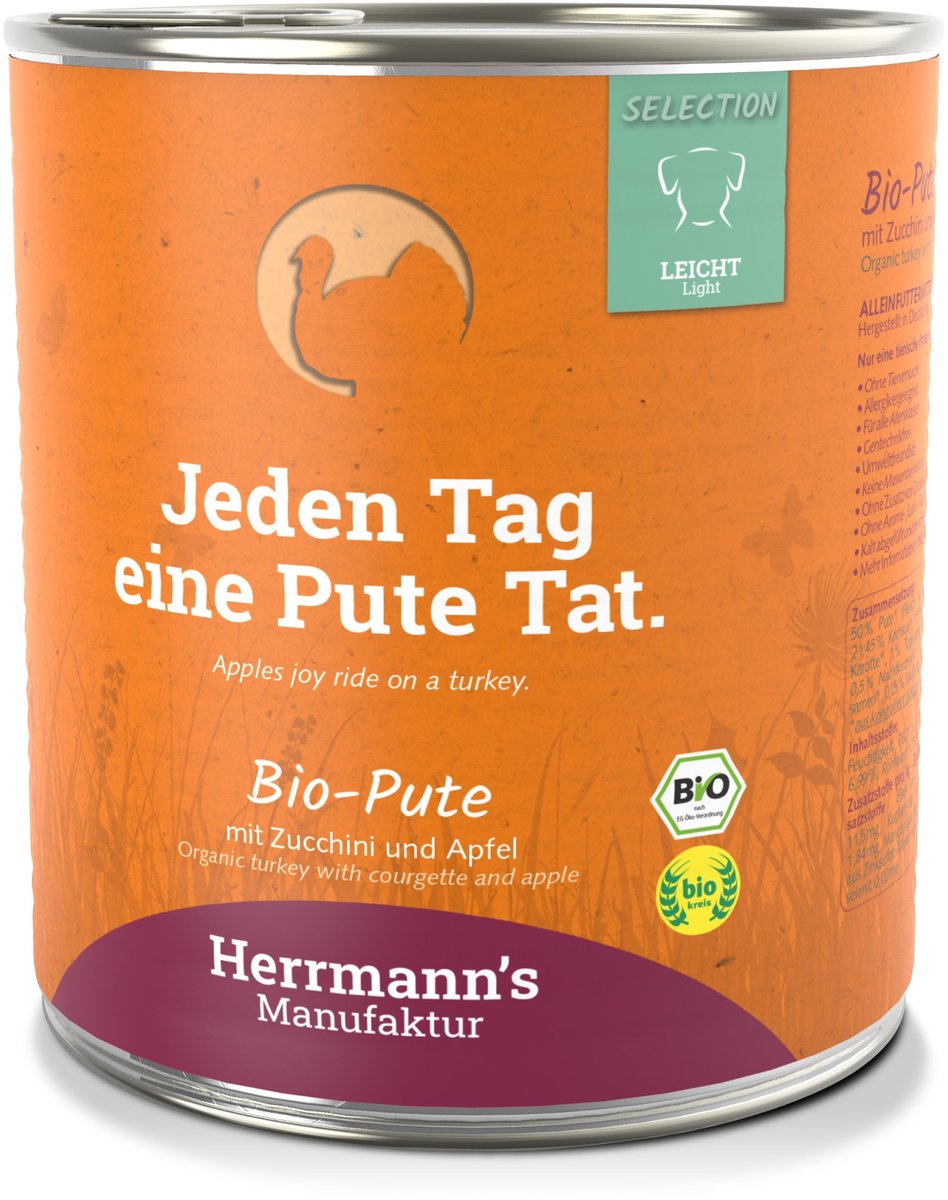 Herrmann’s Herrmann's Bio Light Honden Blikvoeding - Kalkoen met Courgette - 800 g