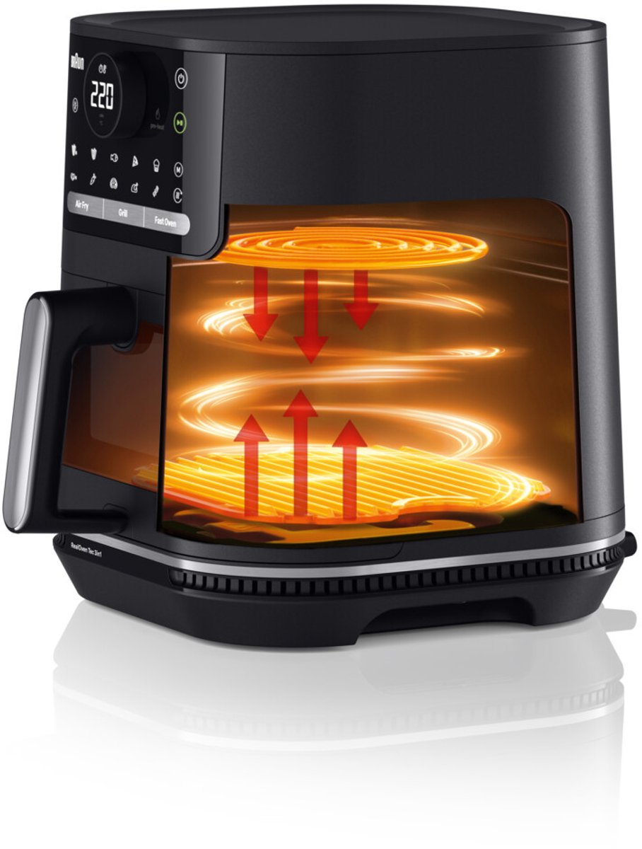 Afbeelding 2 van Braun MultiFry 5 Airfryer 3in1 met kookvenster - HF5073 - 6L - tot 6 personen - Vaatwasbestendige Lade