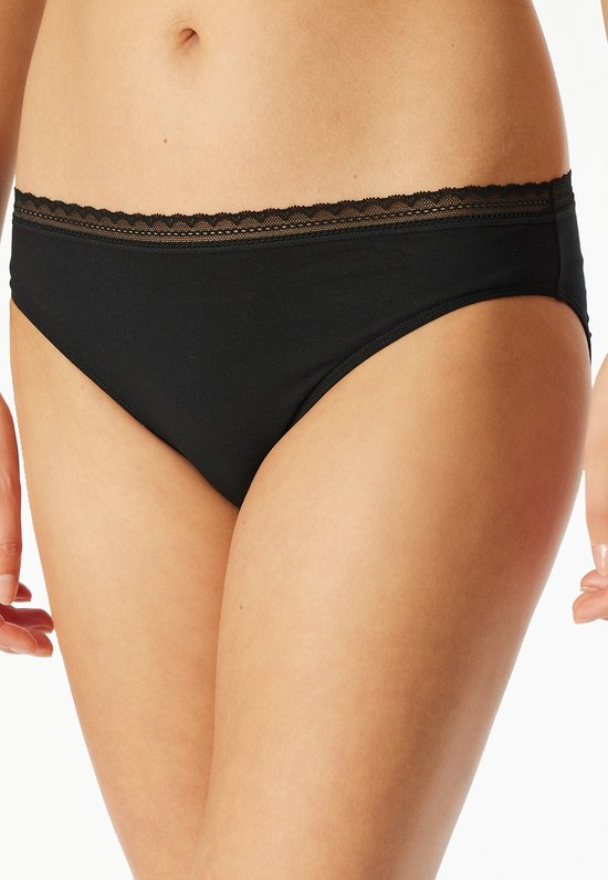 Lot de 3 slips Schiesser Rio à kanten noirs - Sous-vêtements modernes pour femmes - Noir