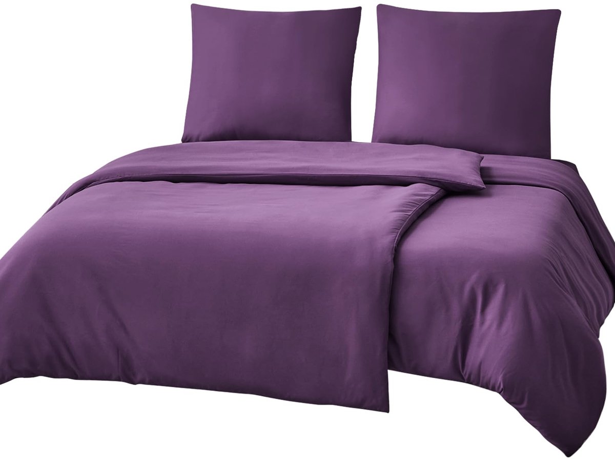 Unyqoos ® Luxueuze Microvezel Dekbedovertrekset in Trendy Lila voor Optimaal Slaapcomfort 08, paars