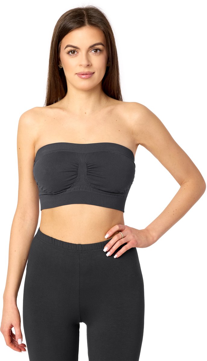 Merry Style Dames Pads Bandeau Top – Grafiet – M/L - MS-HS-06-161