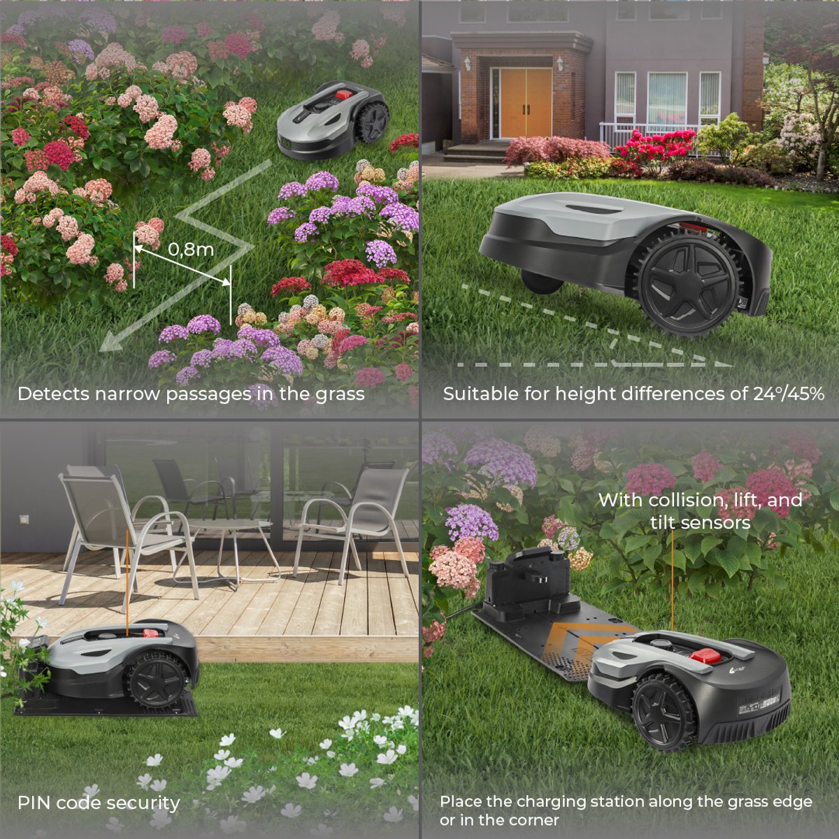 Afbeelding 3 van Zoef Robot Robotgrasmaaier Teun 300m² - Robotmaaier - Grasmaaier - Robotmaaiers