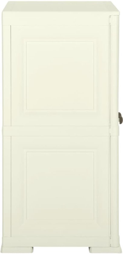 vidaXL Armoire de rangement Aspect bois 79x43x85-5 cm Plastique Couleur glace vanille - Armoire - Armoires - Placard - Casier de rangement