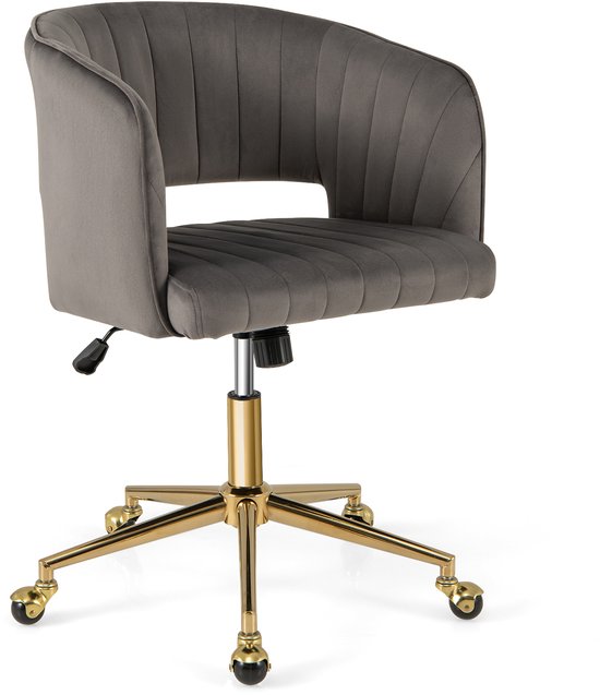 COSTWAY Make-upstoel, fluweel, draaistoel, in hoogte - COSTWAY - €79,99