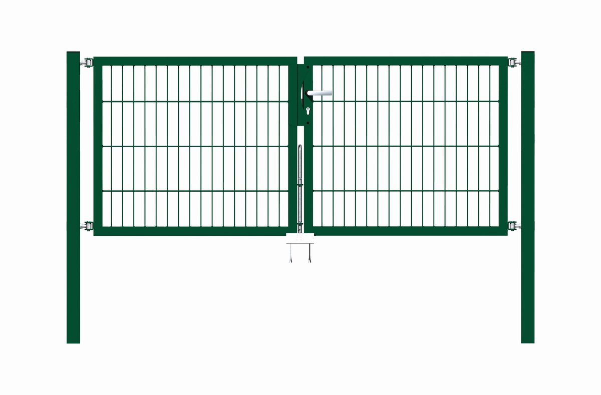 Alberts 648053 Dubbele poort Flexo met toebehoren, groen, breedte 200 cm, hoogte 80 cm