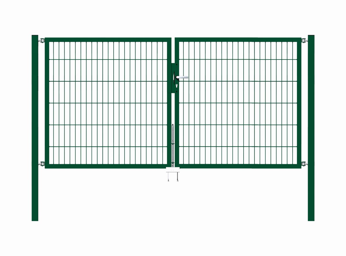 Alberts 648176 Dubbele poort Flexo met toebehoren, groen, breedte 250 cm, hoogte 120 cm