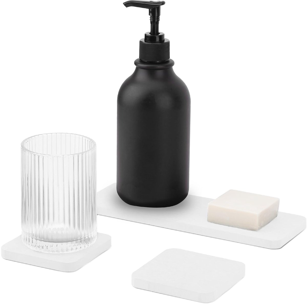 My Ninki ® Waterabsorberende Onderzetters voor Badkamer en Keuken - Set van 3 Stuks voor Netjes en Droog Werkblad